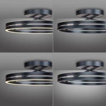 PURE stropné LED svetlo Loop, sivá, kov, Ø 60 cm, CCT