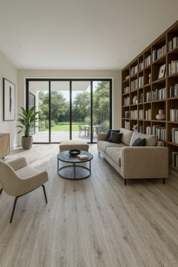 PVC podlaha - lino Toptex Tasmanian Oak 096L, na mieru, šíře 4m,5m, šedá, filc, chodba / predsieň