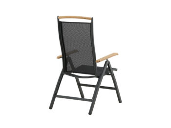 Panama polohovateľná stolička čierna / teak