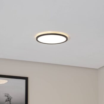 Panel Aqua LED, Ø 30 cm, čierny, kov/plast, CCT dim
