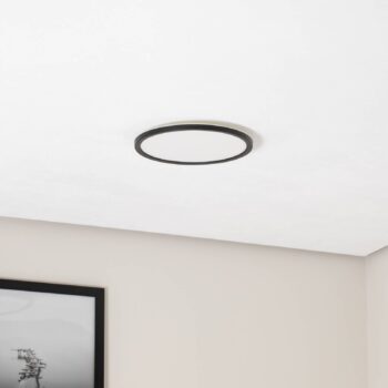 Panel Aqua LED, Ø 30 cm, čierny, kov/plast, CCT dim