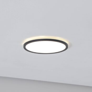 Panel Aqua LED, Ø 30 cm, čierny, kov/plast, CCT dim