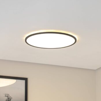 Panel Aqua LED, Ø 50 cm, čierny, kov/plast, CCT dim