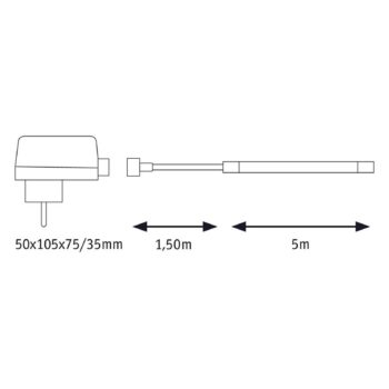 Pásik Paulmann SimpLED, IP65 3 000 K, 5 m