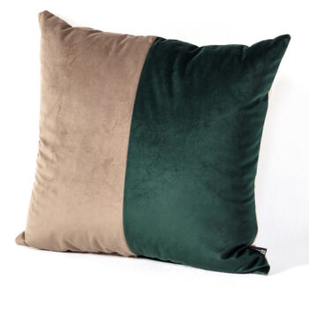 Patchwork vankúš štvorcový béžovo zelený, 42 x 42 cm