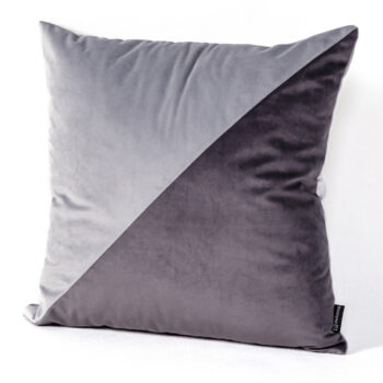 Patchwork vankúš štvorcový sivý grafitový, 42 x 42 cm