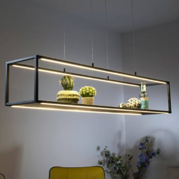 Paul Neuhaus Contura LED závesná lampa, čierna, kov, stmievač