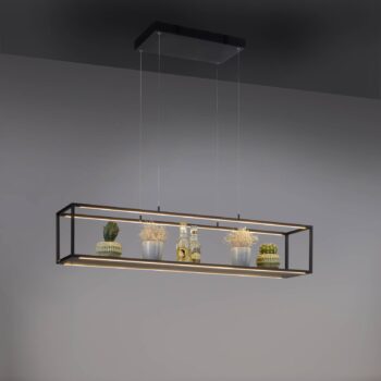 Paul Neuhaus Contura LED závesná lampa, čierna, kov, stmievač
