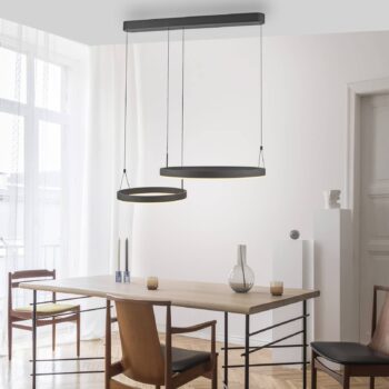 Paul Neuhaus Esko LED závesné svietidlo, čierne, dĺžka 90 cm