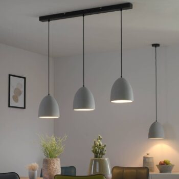 Paul Neuhaus Eton závesná lampa, sivá, betón, Ø 21 cm, G9