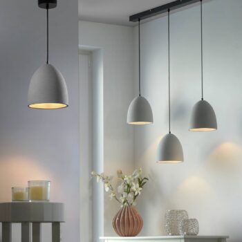 Paul Neuhaus Eton závesná lampa, sivá, betón, Ø 21 cm, G9