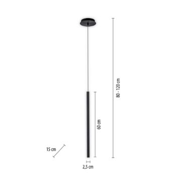 Paul Neuhaus Flute LED závesné svietidlo 1-pl. čierne
