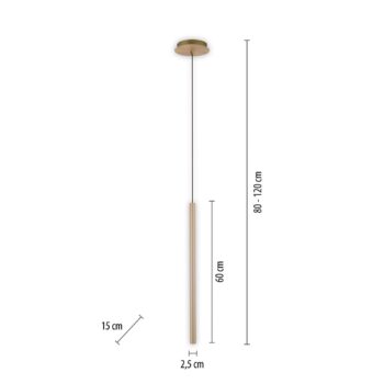 Paul Neuhaus Flute LED závesné svietidlo 1-pl. mosadz