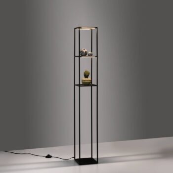Paul Neuhaus LED stojacia lampa Contura, čierna, kov, 140 cm