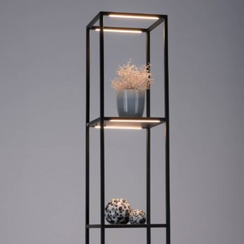 Paul Neuhaus LED stojacia lampa Contura, čierna, kov, 140 cm