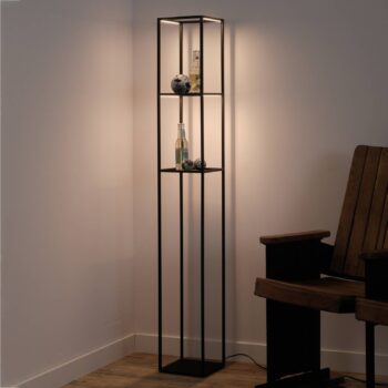 Paul Neuhaus LED stojacia lampa Contura, čierna, kov, 140 cm
