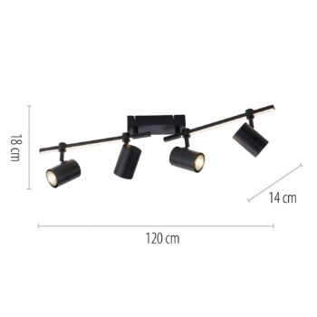 Paul Neuhaus LED stropné bodové svietidlo Barik, 120 cm, nastaviteľné