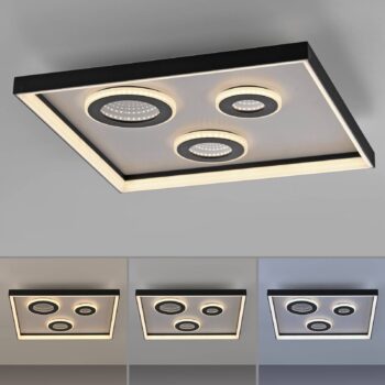 Paul Neuhaus LED stropné svietidlo Dune, 45 cm, čierna, CCT, stmiev.