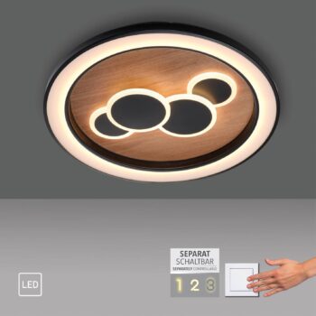 Paul Neuhaus LED stropné svietidlo Eliza, olejovaný dub, Ø 60 cm