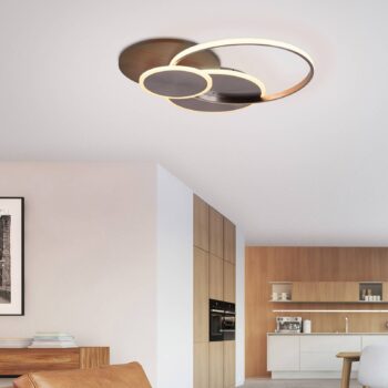 Paul Neuhaus LED stropné svietidlo Palma, drevo, CCT, 65 cm, stmievateľné