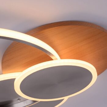 Paul Neuhaus LED stropné svietidlo Palma, drevo, CCT, 65 cm, stmievateľné
