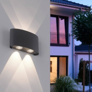Paul Neuhaus LED vonkajšie nástenné svietidlo Carlo, 13 cm, 4 svetlá, IP54