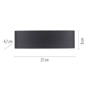 Paul Neuhaus LED vonkajšie nástenné svietidlo Carlo, 27 cm, 10 svetiel, IP54