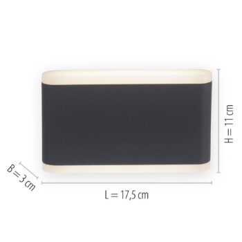 Paul Neuhaus LED vonkajšie nástenné svietidlo Elsa, 18 cm, hore/dole, IP65