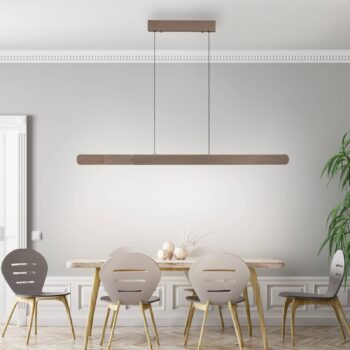 Paul Neuhaus LED závesná lampa Adriana, hnedá, dĺžka 160 cm