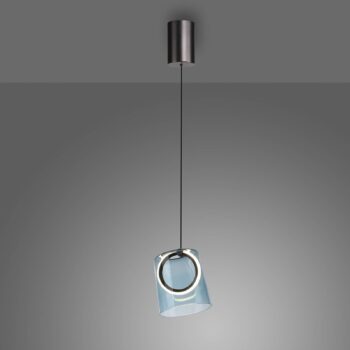 Paul Neuhaus LED závesná lampa Zula, modrá, Ø 15 cm, sklo