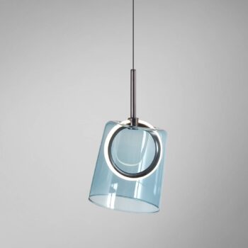 Paul Neuhaus LED závesná lampa Zula, modrá, Ø 15 cm, sklo