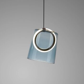 Paul Neuhaus LED závesná lampa Zula, modrá, Ø 15 cm, sklo