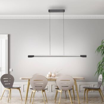 Paul Neuhaus LED závesné svietidlo Hoop, farba hliníka, 128 cm, stmievateľné