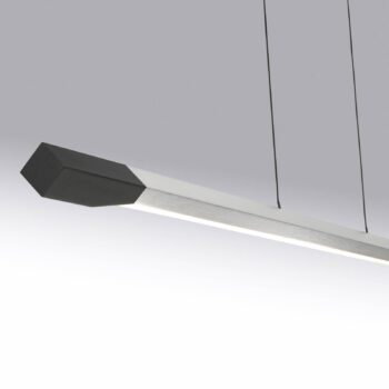 Paul Neuhaus LED závesné svietidlo Hoop, farba hliníka, 128 cm, stmievateľné
