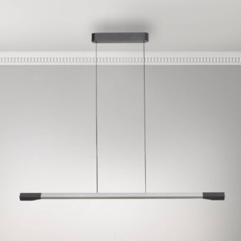 Paul Neuhaus LED závesné svietidlo Hoop, farba hliníka, 128 cm, stmievateľné