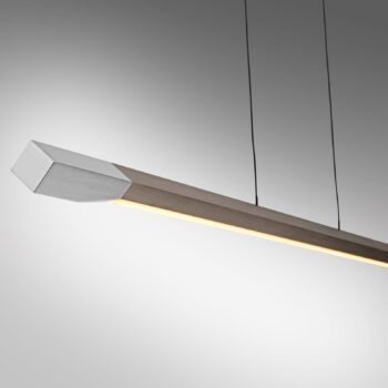 Paul Neuhaus LED závesné svietidlo Hoop, hnedé, 128 cm, stmievateľné