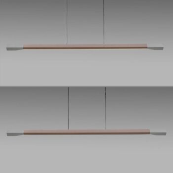 Paul Neuhaus LED závesné svietidlo Hoop, hnedé, 128 cm, stmievateľné