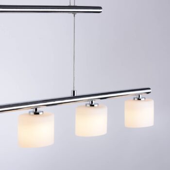 Paul Neuhaus LED závesné svietidlo Hydra, oceľová farba, sklo, 80 cm