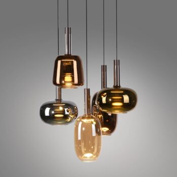Paul Neuhaus LED závesné svietidlo Irides, Ø 55 cm, farebné, sklo
