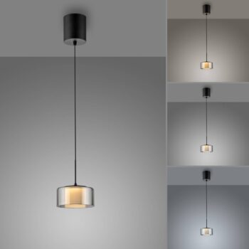 Paul Neuhaus LED závesné svietidlo Rika, Ø 15 cm, sklo, stmievateľné