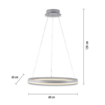 Paul Neuhaus LED závesné svietidlo Titus, Ø 60 cm, biele, stmievateľné