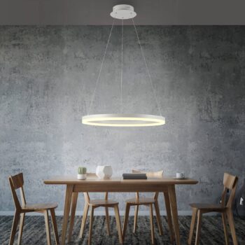 Paul Neuhaus LED závesné svietidlo Titus, Ø 60 cm, biele, stmievateľné