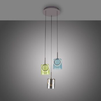 Paul Neuhaus LED závesné svietidlo Zula, Ø 40 cm, farebné, 3 svetlá.