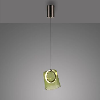 Paul Neuhaus LED závesné svietidlo Zula, zelené, Ø 15 cm, sklo