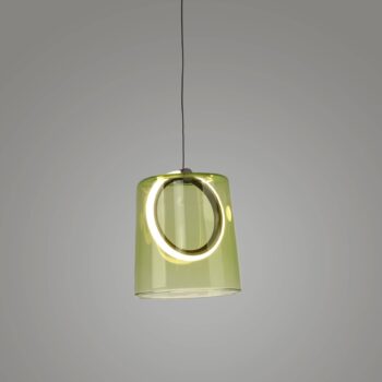 Paul Neuhaus LED závesné svietidlo Zula, zelené, Ø 15 cm, sklo