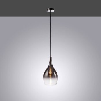 Paul Neuhaus Pilua závesná lampa, dymovo sivá, sklo, Ø 20 cm, E27