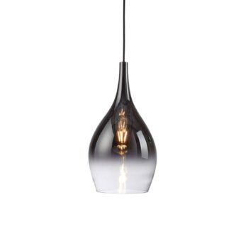Paul Neuhaus Pilua závesná lampa, dymovo sivá, sklo, Ø 20 cm, E27