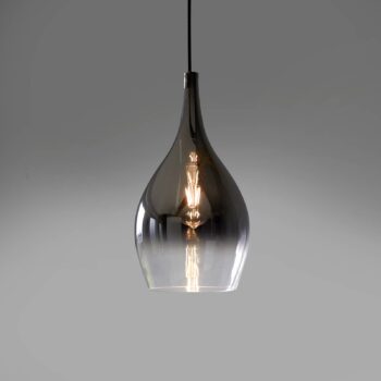 Paul Neuhaus Pilua závesná lampa, dymovo sivá, sklo, Ø 20 cm, E27