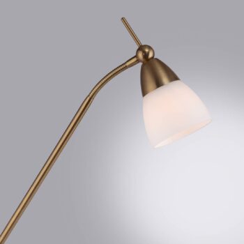 Paul Neuhaus Pino stojacia lampa, starožitná mosadz, 163 cm, stmievateľná