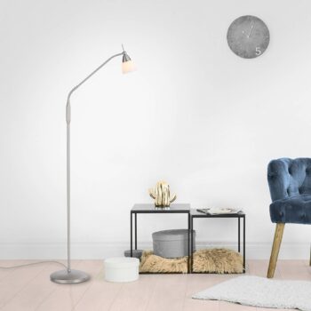Paul Neuhaus Pino stojacia lampa, strieborná, 163 cm, stmievateľná, G9